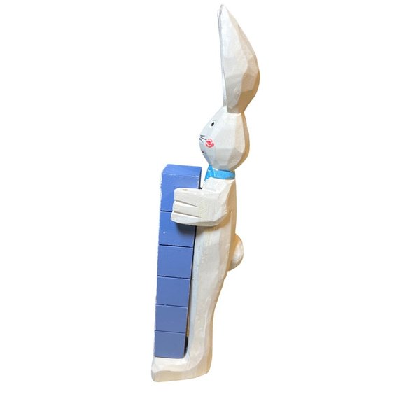 Easter Bunny Rabbit Holding Sign Letter Blocks - Picture 7 of 9